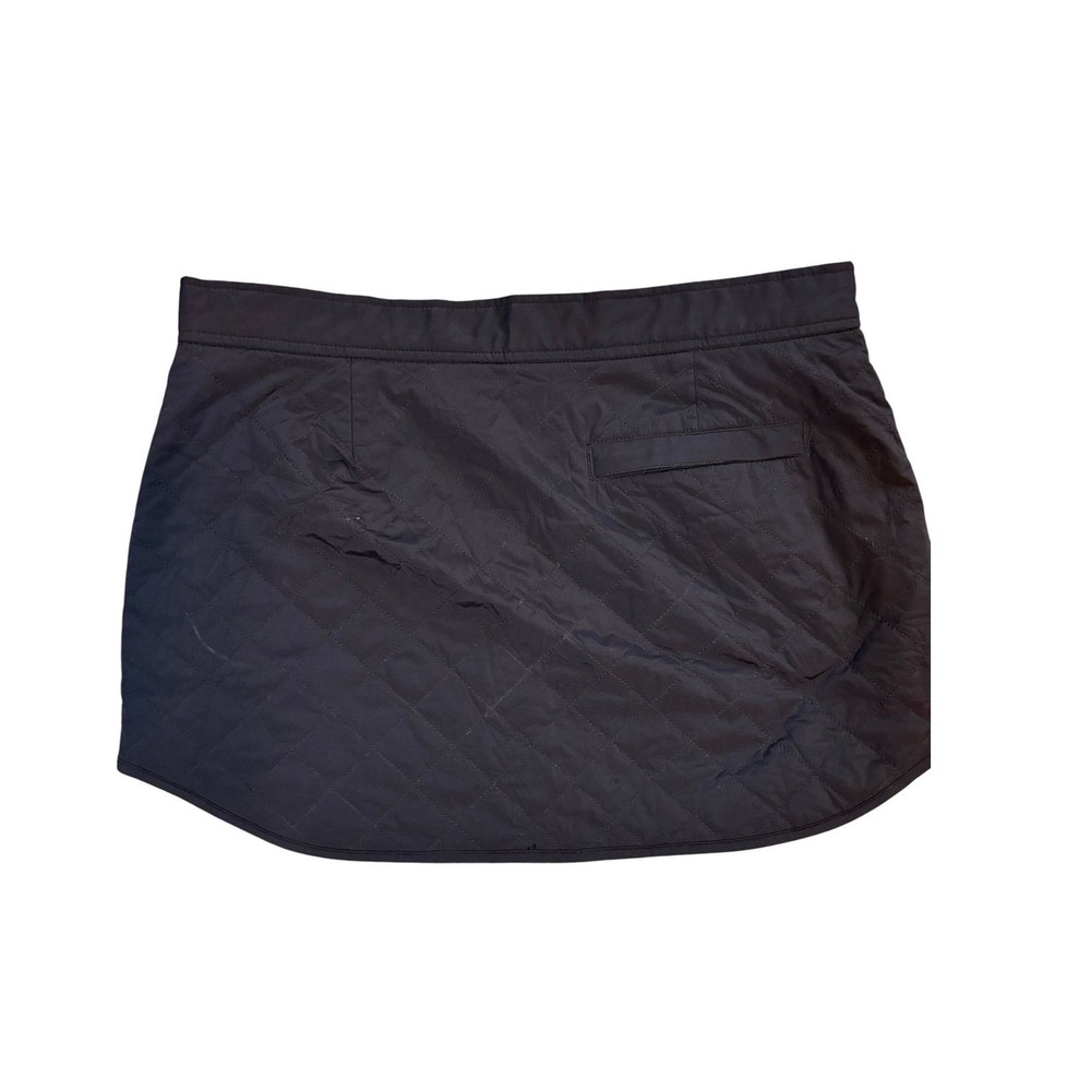 Athleta Toasty Buns Insulated Skirt Women 8 Black Good Quilted Mini Zipper Front - Picture 3 of 6